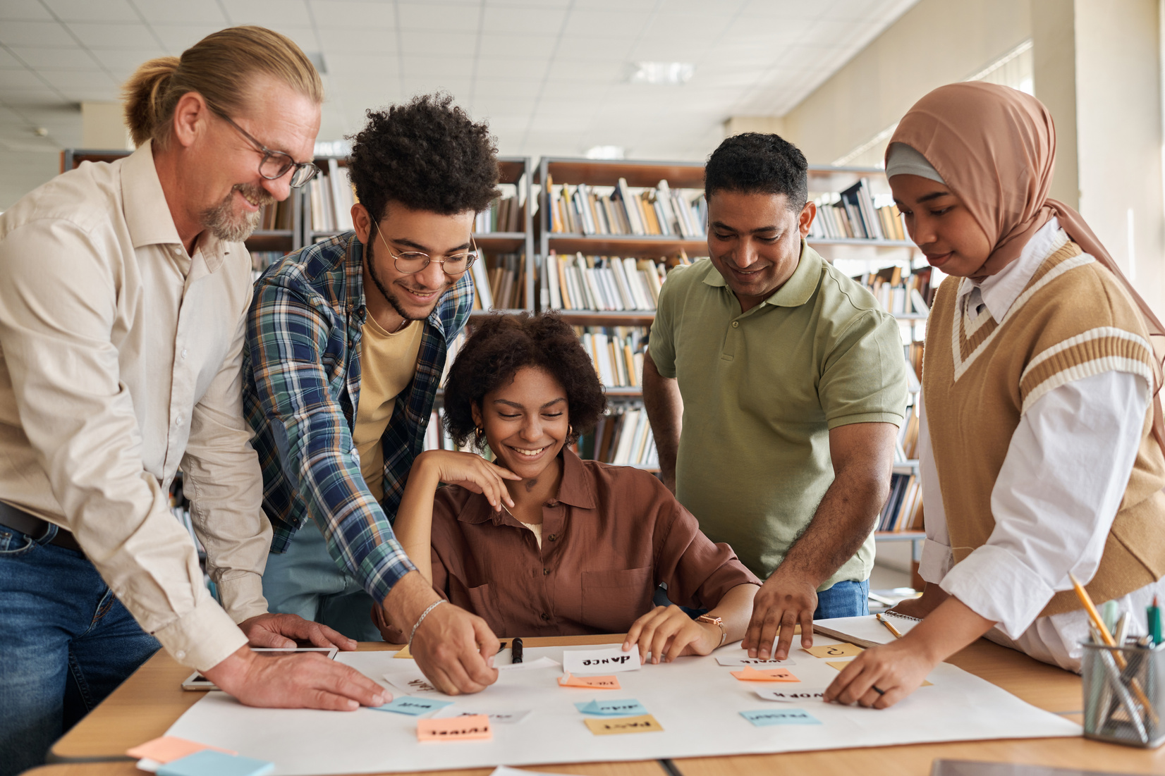 Migrant Students Learning English Words